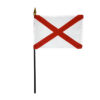 4 in. X 6 in. Alabama Mounted on a 10 in. Black Staff with Gold Spear tip