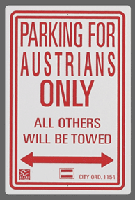 Austrian Parking Sign