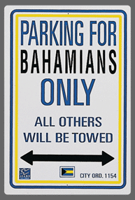 Bahanians Parking Sign