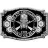 2nd Amendment Skull & Crossed Rifles Belt Buckle, 2nd Amendment Belt Buckle