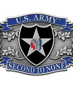 U.S. Army 2nd Infantry Division Second to None Belt Buckle 3 1/4",