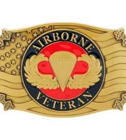 U.S. Army Airborne Veteran Belt Buckle Enamel, Airborne Veteran Belt Buckle