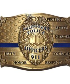 U.S. Police Blue Line Honor Belt Buckle