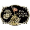 US Marines Iwo Jima Belt Buckle Enamel Red
