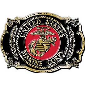 United States Marine Corps Classic Buckle 3.2 INCHES on a Belt Buckle,