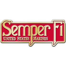United States Marine Semper Fi USMC Red Enamel Bronze Metal Belt Buckle