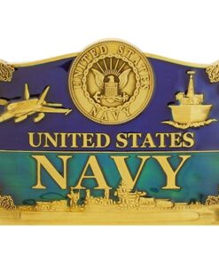 United States Navy Action Emblem Belt Buckle