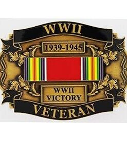 In Memory Of Our WWII Veteran American Remembers Enamel 3.2 INCHES Belt Buckle.