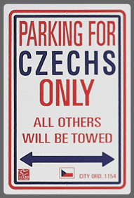 Czechs Parking Sign
