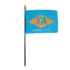 4 in. X 6 in. Delaware Mounted on a 10 in. Black Staff with Gold Spear tip