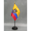 4 in. X 6 in. Ecuador Mounted on a 10 in. Black Staff with Gold Spear tip.