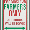 Farmerspks Parking Sign