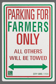 Farmerspks Parking Sign