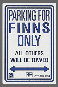 Finns Parking Sign