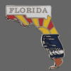 Florida State Map Hat Lapel Pin, Florida Shaped State Lapel Pin