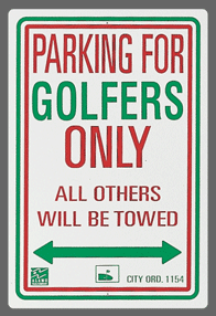 Golfer Parking Sign