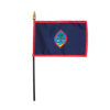 4 in. X 6 in. Guam Mounted on a 10 in. Black Staff with Gold Spear tip