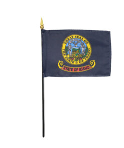 4 in. X 6 in. Idaho Mounted on a 10 in. Black Staff with Gold Spear tip