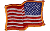 2"x3.5" US Flag Waving Reverse Rectangle Patch