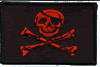 2"x3.5" Jolly Roger Red Rectangle Patch