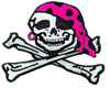2"x3.5" Pirate Girl Ouline Rectangle Patch