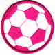 2"x3.5" Soccer Ball Pink Rectangle Patch