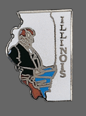 Illinois Shape Lapel Pin