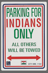 Indian Parking Sign