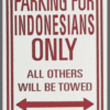 Indonesian Parking Sign
