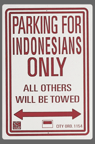 Indonesian Parking Sign