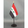 4 in. X 6 in. Iraq Mounted on a 10 in. Black Staff with Gold Spear tip.