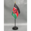 4 in. X 6 in. Kenya Mounted on a 10 in. Black Staff with Gold Spear tip.
