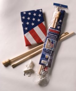 US Flag Kit With Wood Pole 2 1/2'x4'