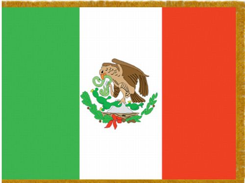 Mexico 3'x5' Nylon Fringed Flag