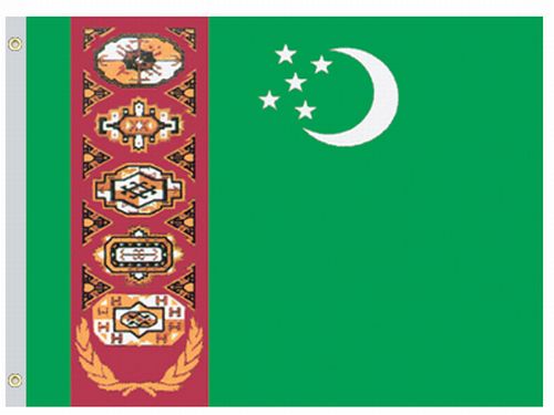 Turkmenistan 4'x6' Nylon Flag