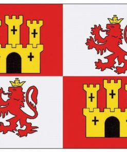 4"x6" Rayon Royal Standard Of Spain Stick Flag