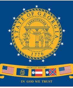 4"x6" Rayon Historical Georgia (2001-2003) Stick Flag