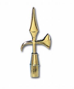Gold Brass Battle Axe for Indoor Flagpole, Topper or Parade Flagpole Finial Topper