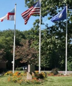 25' White Fiberglass Flagpole With Hinged Base