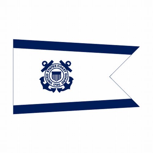 printed nylon U.S. Coast Guard Broad Command flag measures 34.81"x58.1" and is a size 6.