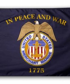Merchant Marine 2 ft x 3 ft Nylon Flag, U.S. Merchant Marines in peace and war 1775 Flag 2x3 Ft Nylon Vivid Color