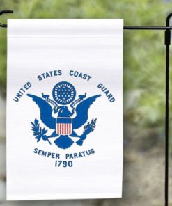 Coast Guard Official Seal printed sleeved nylon garden flag, Coast Guard Garden Flag 12" x 18" Nylon