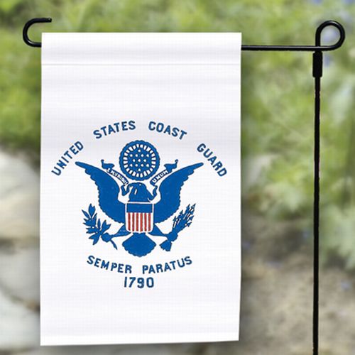 Coast Guard Official Seal printed sleeved nylon garden flag, Coast Guard Garden Flag 12" x 18" Nylon