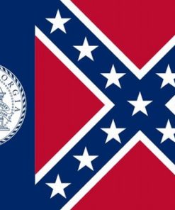 4'x6' Printed Nyl. Indoor Historical Georgia (1956-2001) Flag