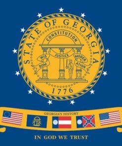 4'x6' Printed Nyl. Historical Georgia (2001-2003) Flag