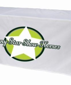 Printed Nylon Custom Draped Table Cover 8' Wide