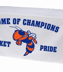 Printed Nylon Custom Table Cover with Open Sides 6' Wide