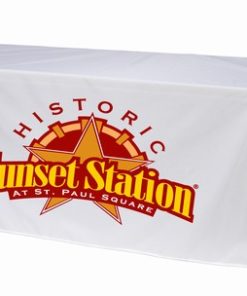 Printed Nylon Custom Fitted Table Cover 8' Wide