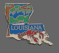 Louisiana Shape Lapel Pin