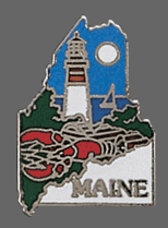 Maine State Map Hat Lapel Pin, Maine Shaped State Lapel Pin